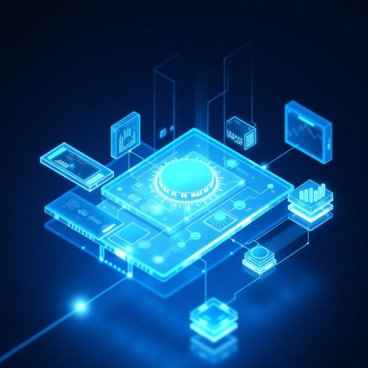 Visualização abstrata de infraestrutura operacional inteligente Zentin Enterprise